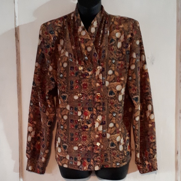 Vintage Town & Country Double Breasted Blouse - Picture 1 of 5